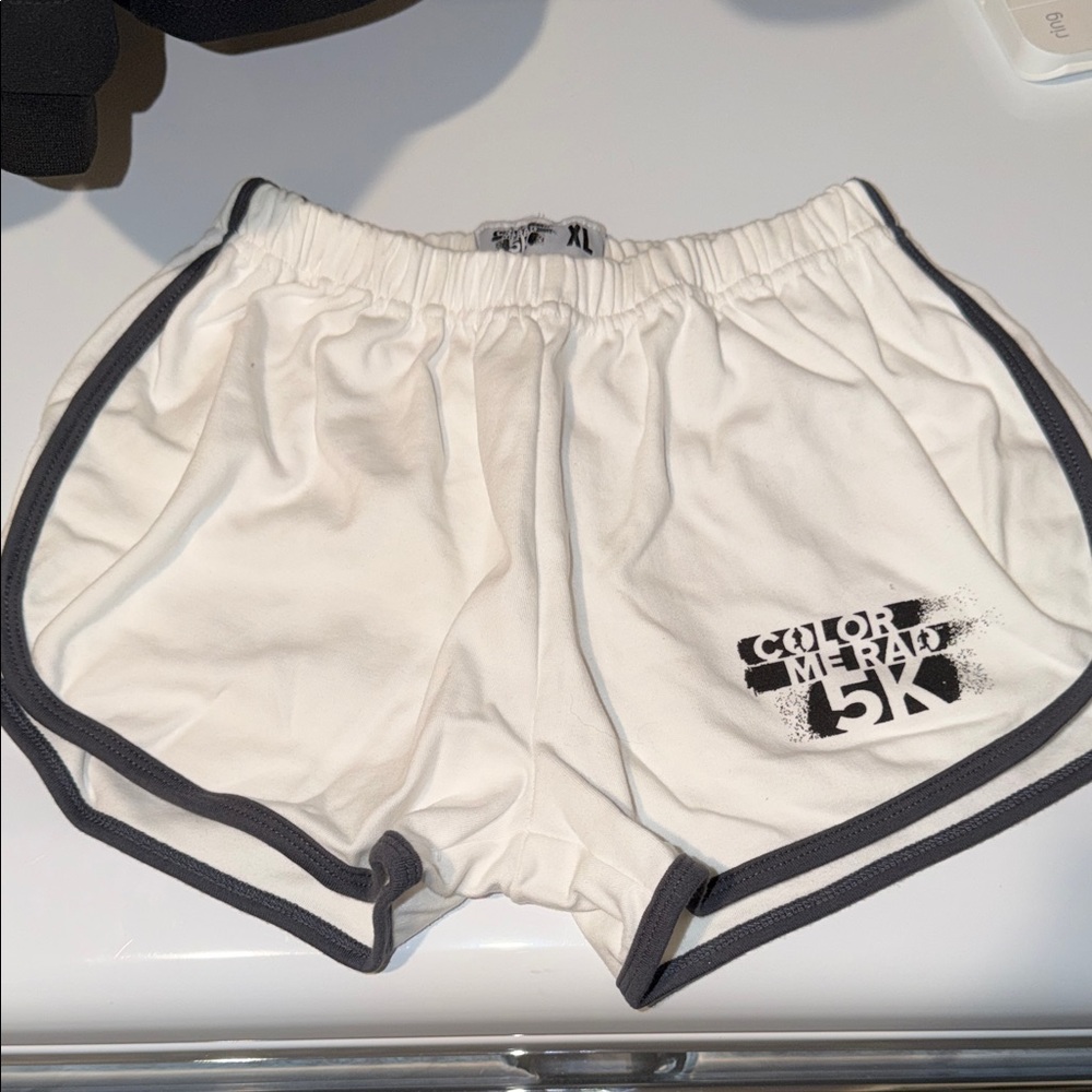 Color Me Rad Women's Athletic Shorts in White and Black